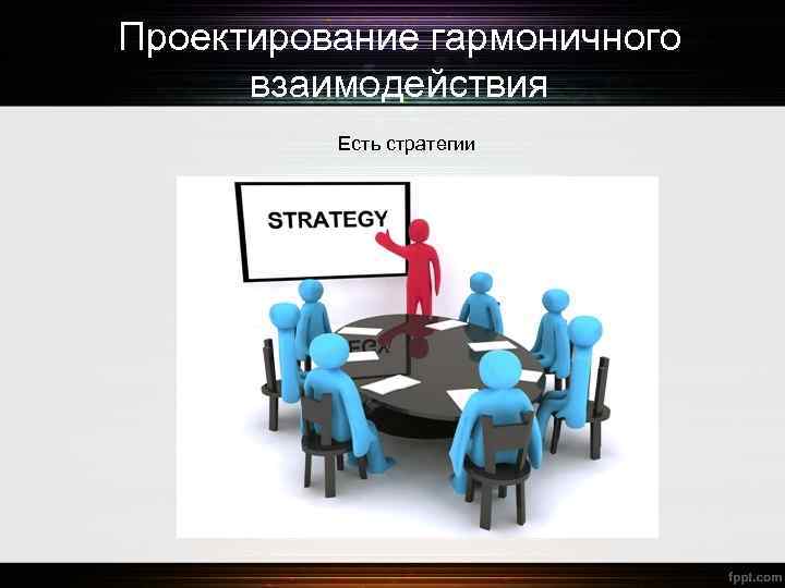 Проектирование гармоничного взаимодействия Есть стратегии 