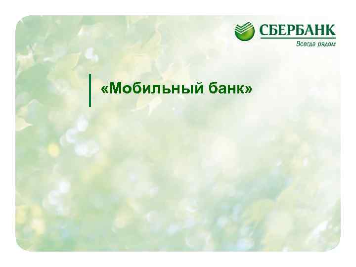  «Мобильный банк» 
