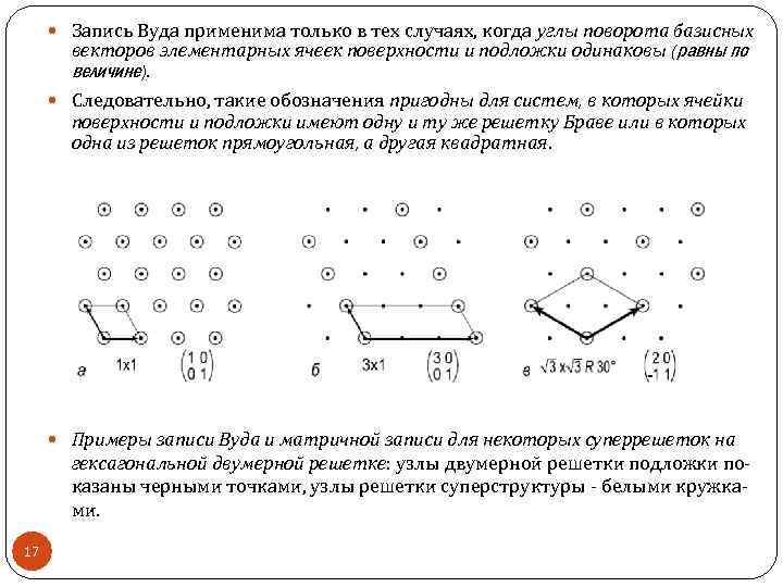  Запись Вуда применима только в тех случаях, когда углы поворота базисных векторов элементарных