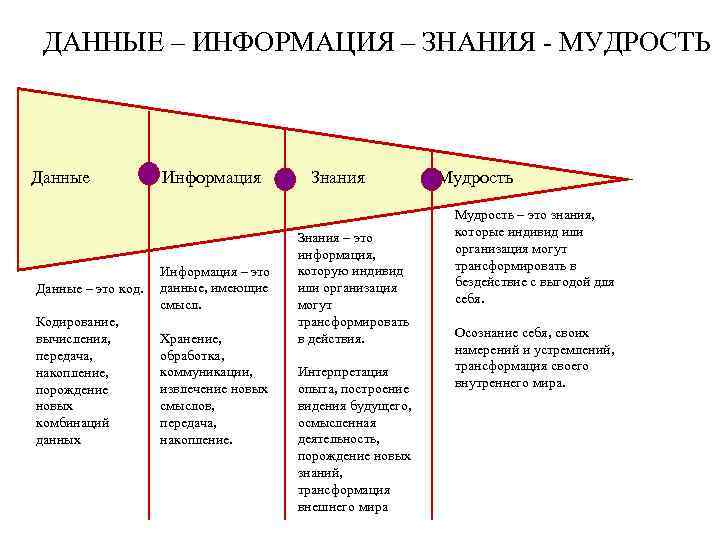 Данные информация знания