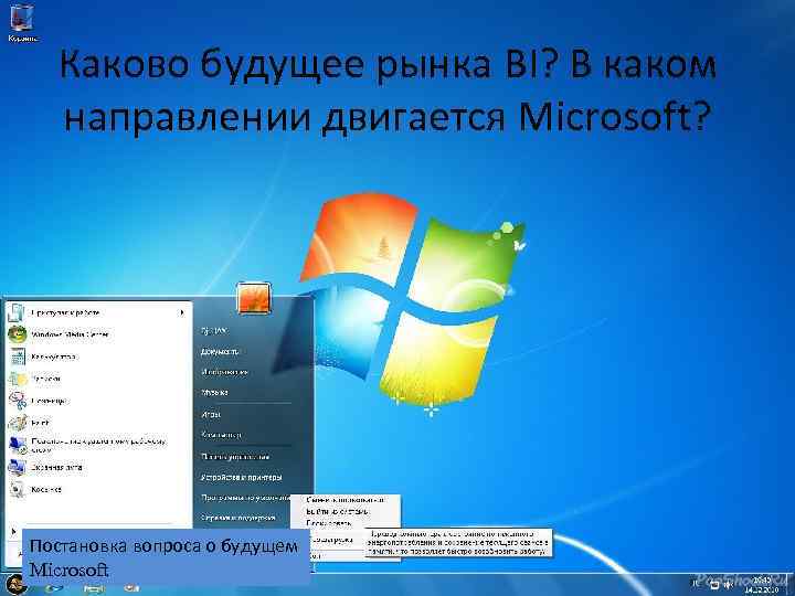 Каково будущее рынка BI? В каком направлении двигается Microsoft? Постановка вопроса о будущем Microsoft