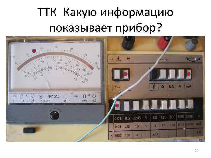 ТТК Какую информацию показывает прибор? 23 