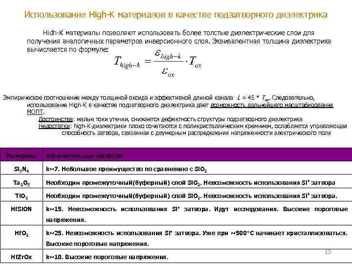 Идентичные параметры. Толщина подзатворного диэлектрика формула. Эквивалент толщины. High – k материалы. Эквивалентная толщина.