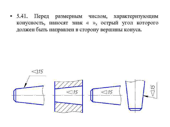 Обозначение конусности на чертежах