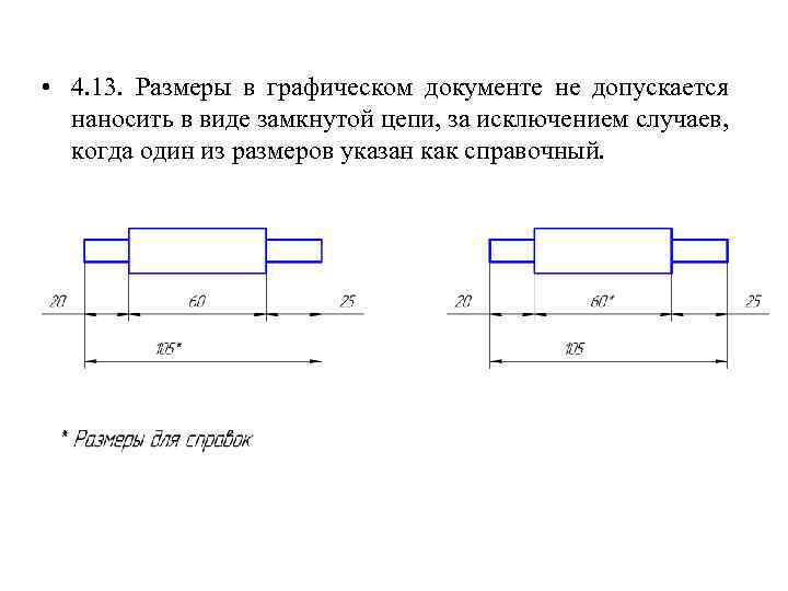 Размерная цепочка на чертежах по гост