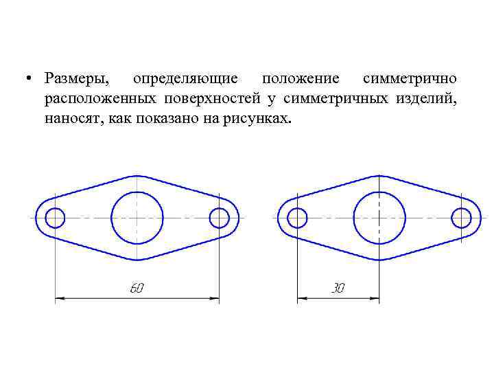 Симметричные элементы на чертеже