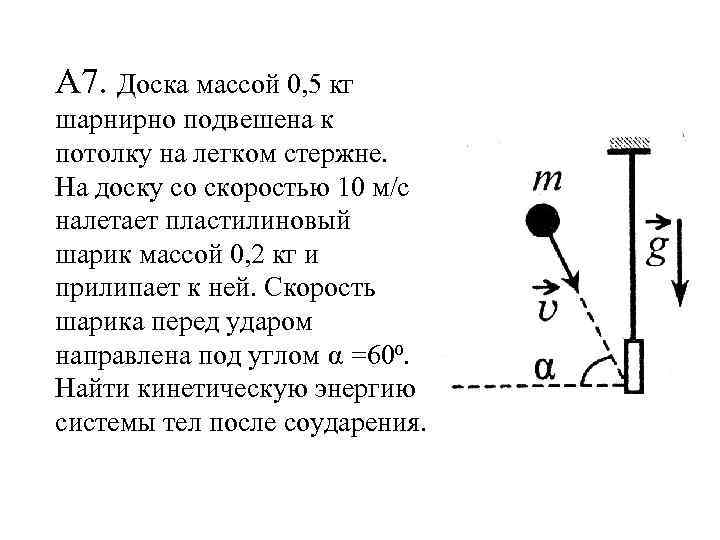 Груз подвешенный на легкой нити