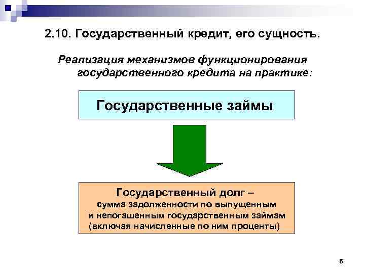 2. 10. Государственный кредит, его сущность. Реализация механизмов функционирования государственного кредита на практике: Государственные