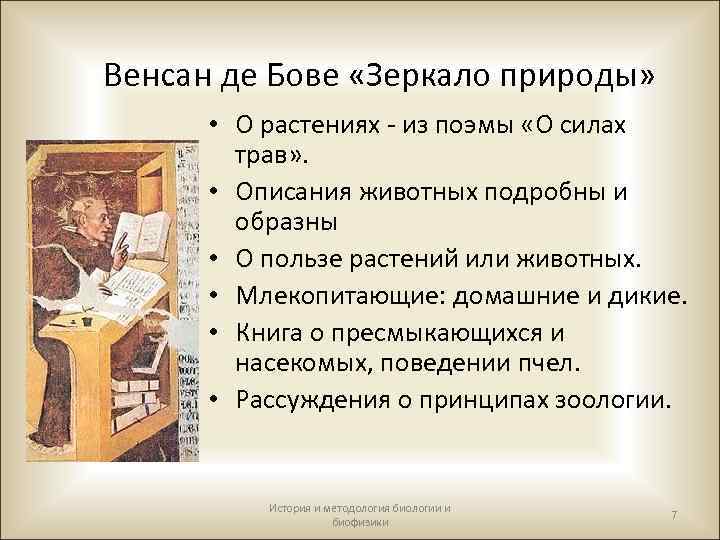 Венсан де Бове «Зеркало природы» • О растениях - из поэмы «О силах трав»