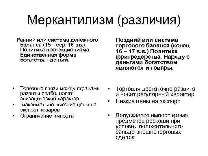 Политика меркантилизма