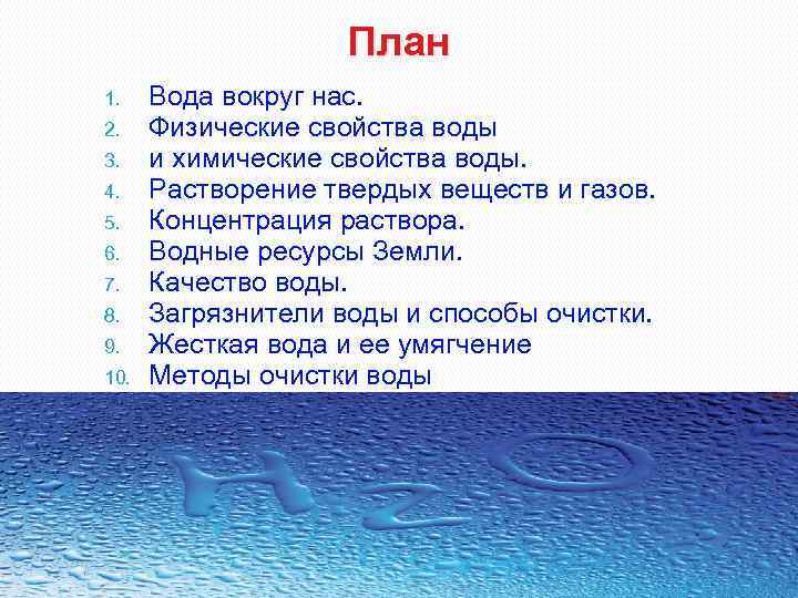 Вода растворы