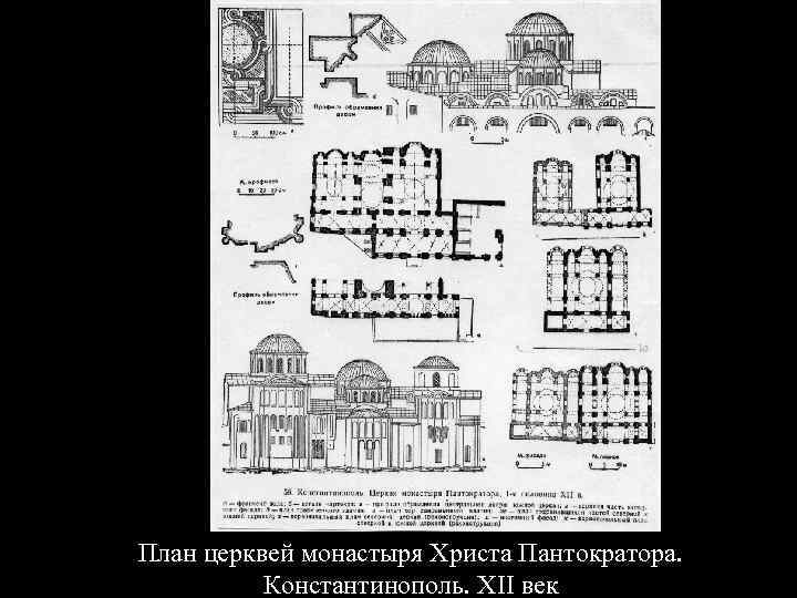 План церквей монастыря Христа Пантократора. Константинополь. XII век 