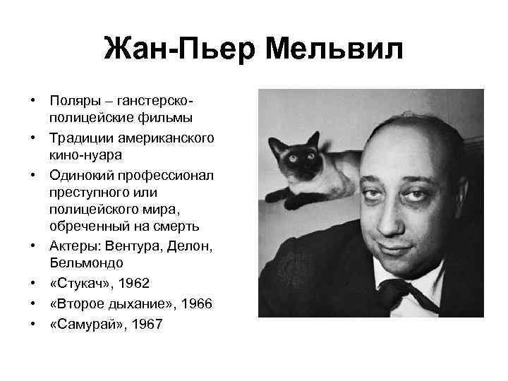 Жан-Пьер Мельвил • Поляры – ганстерскополицейские фильмы • Традиции американского кино-нуара • Одинокий профессионал