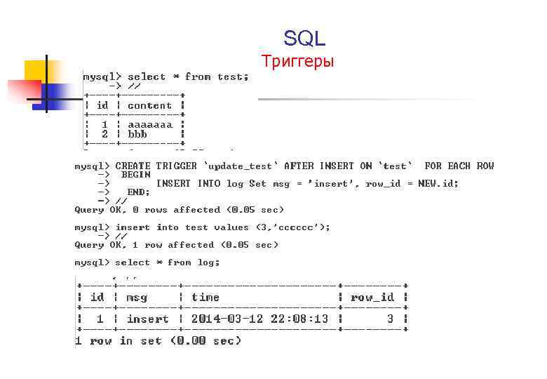  SQL Триггеры 