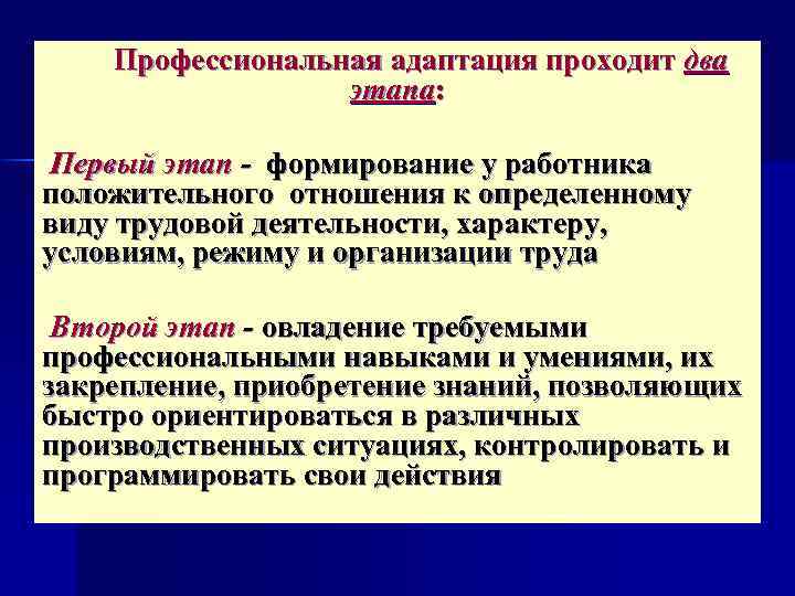 Профессиональная адаптация презентация