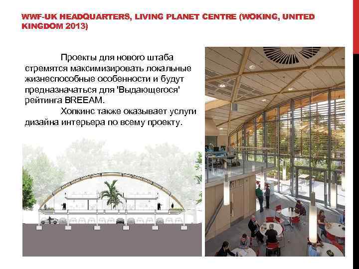 WWF-UK HEADQUARTERS, LIVING PLANET CENTRE (WOKING, UNITED KINGDOM 2013) Проекты для нового штаба стремятся