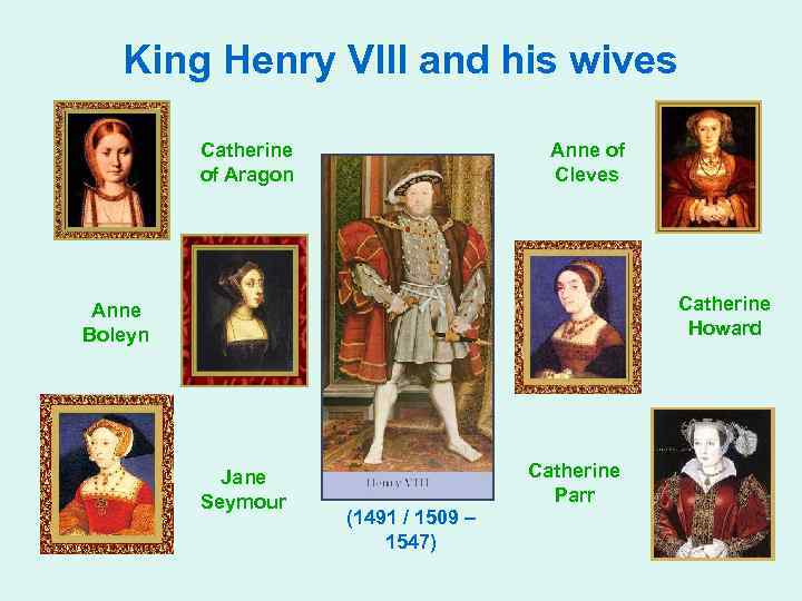 King Henry VIII and his wives Catherine of Aragon Anne of Cleves Catherine Howard