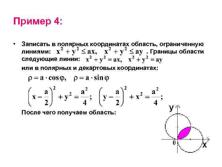 Определенный интеграл в полярных координатах