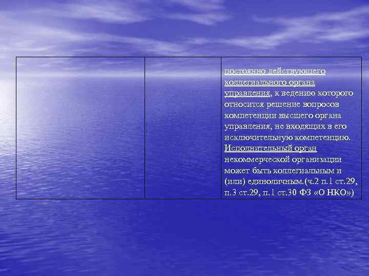 постоянно действующего коллегиального органа управления, к ведению которого относится решение вопросов компетенции высшего органа