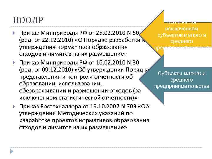 НООЛР ЮЛ и ИП за исключением субъектов малого и среднего предпринимательства Приказ Минприроды РФ