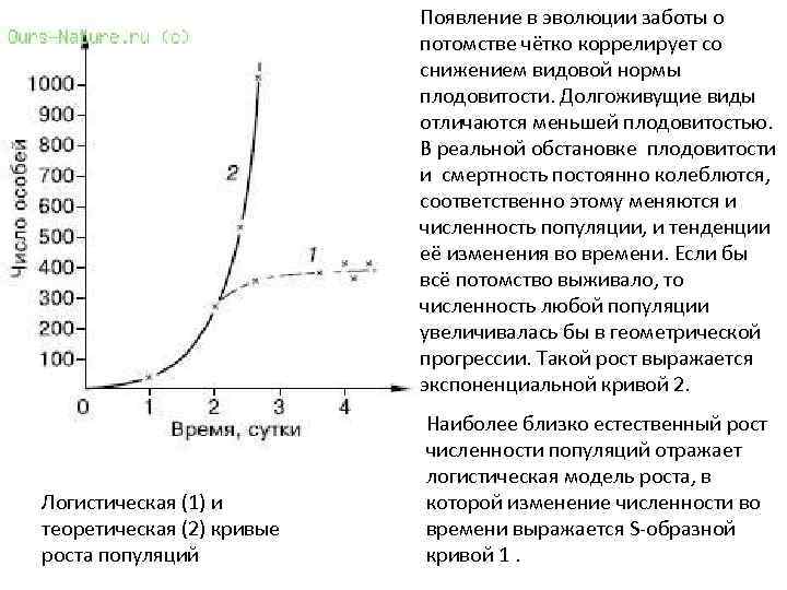 Появление в эволюции заботы о потомстве чётко коррелирует со снижением видовой нормы плодовитости. Долгоживущие