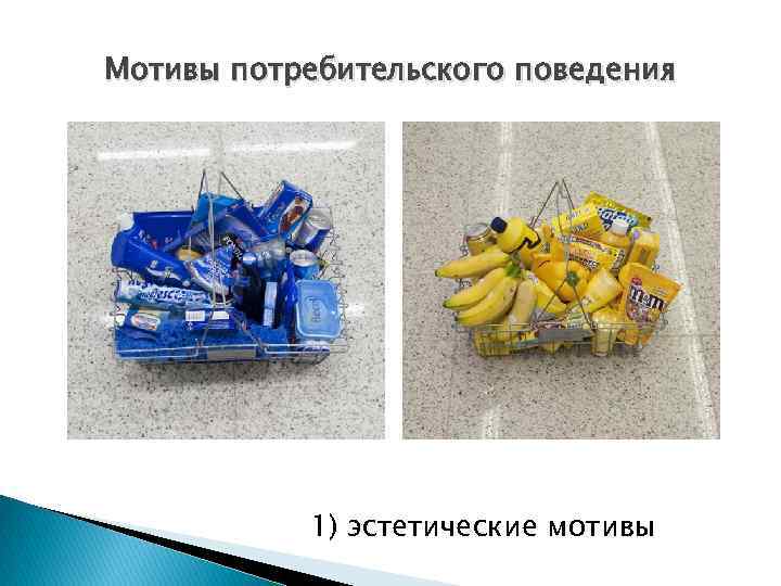 Мотивы потребительского поведения 1) эстетические мотивы 