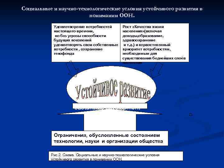 Социальные и научно-технологические условия устойчивого развития в понимании ООН. Удовлетворение потребностей настоящего времени, но