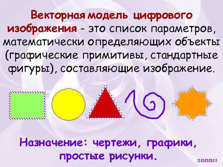 В векторном графическом редакторе изображение формируется из 1 линий 2 геометрических