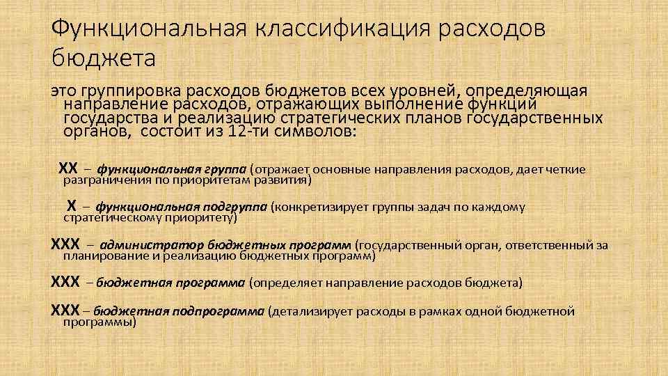 Классификация расходов бюджета