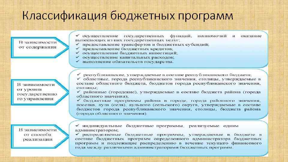 Классификация бюджетных программ 