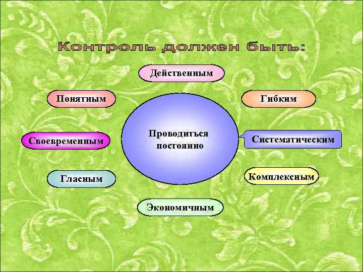 Действенным Понятным Своевременным Гибким Проводиться постоянно Систематическим Комплексным Гласным Экономичным 