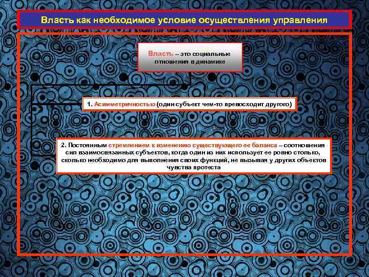 Власть как необходимое условие осуществления управления Власть – это социальные отношения в динамике 1.