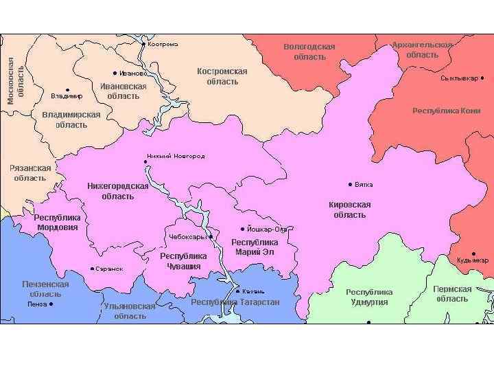 Центральный центрально черноземный и волго вятский район карта