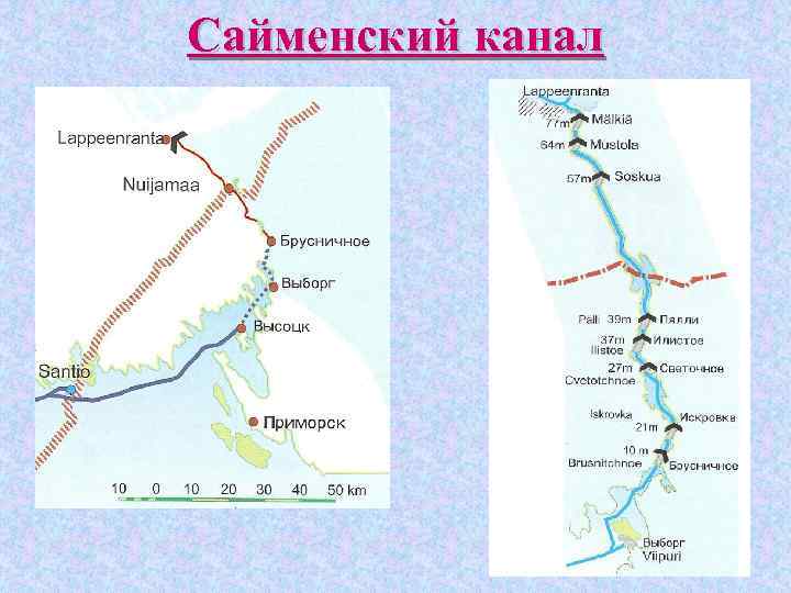 Сайменский канал карта