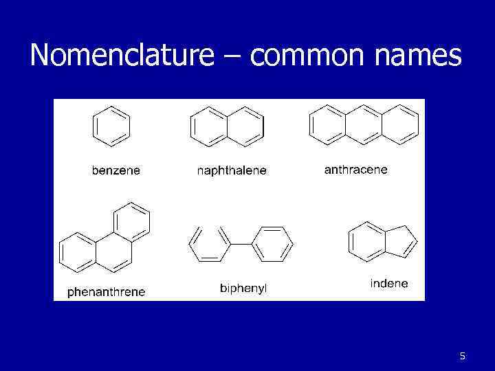 Nomenclature – common names 5 