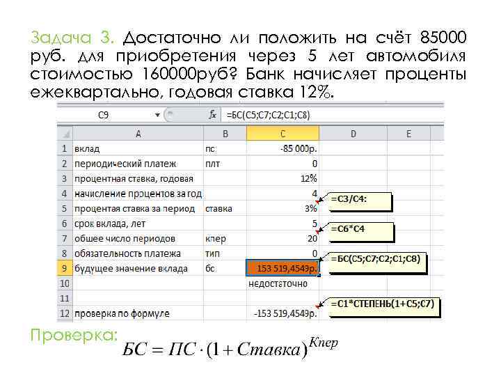 Задача 3. Достаточно ли положить на счёт 85000 руб. для приобретения через 5 лет