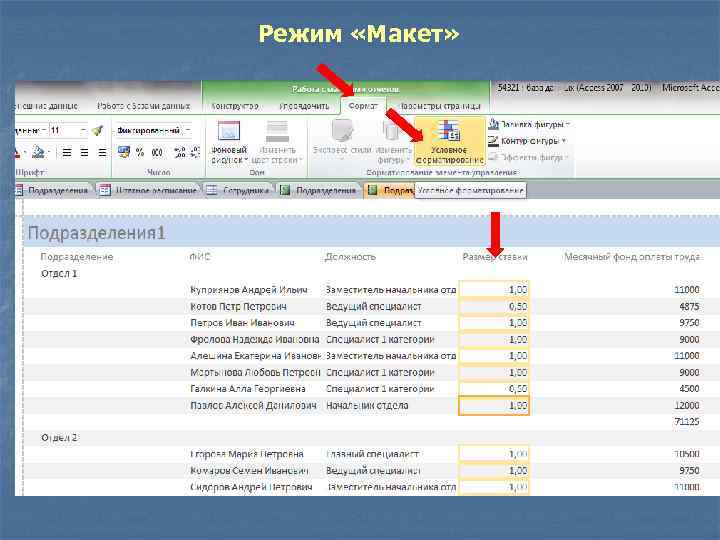 Режим «Макет» 