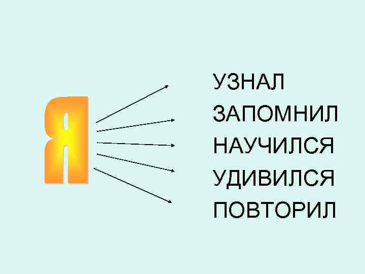 УЗНАЛ ЗАПОМНИЛ НАУЧИЛСЯ УДИВИЛСЯ ПОВТОРИЛ 