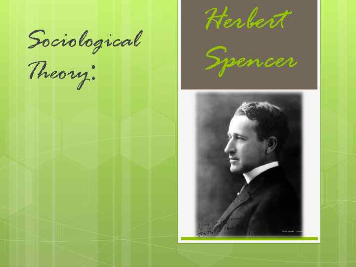 Sociological Theory: Herbert Spencer 