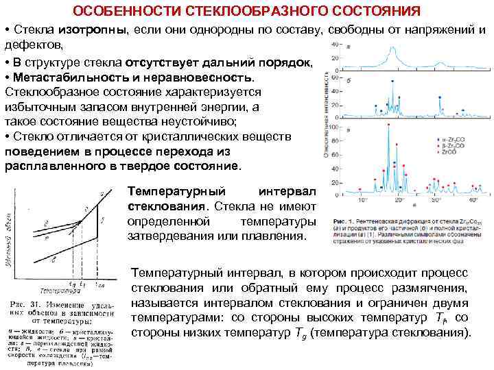 ОСОБЕННОСТИ СТЕКЛООБРАЗНОГО СОСТОЯНИЯ • Стекла изотропны, если они однородны по составу, свободны от напряжений