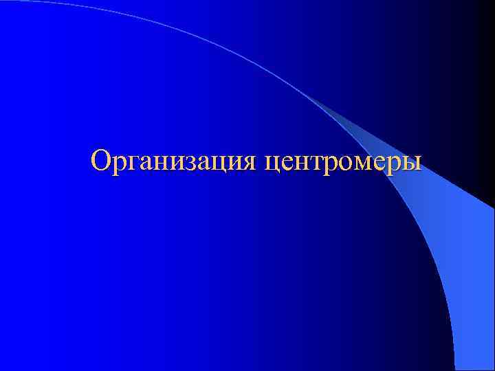 Организация центромеры 