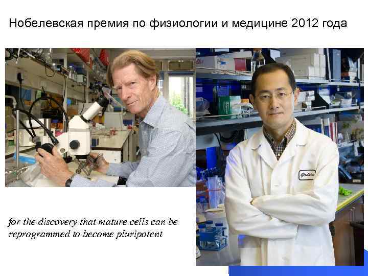 Нобелевская премия по физиологии и медицине 2012 года for the discovery that mature cells
