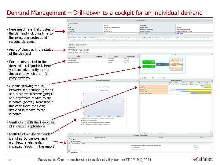 Demand Management – Drill-down to a cockpit for an individual demand • Here are