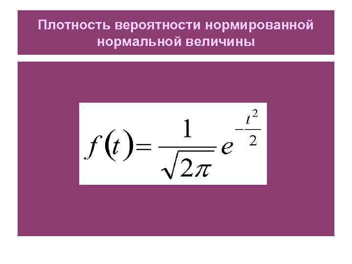 Плотность вероятности нормированной нормальной величины 