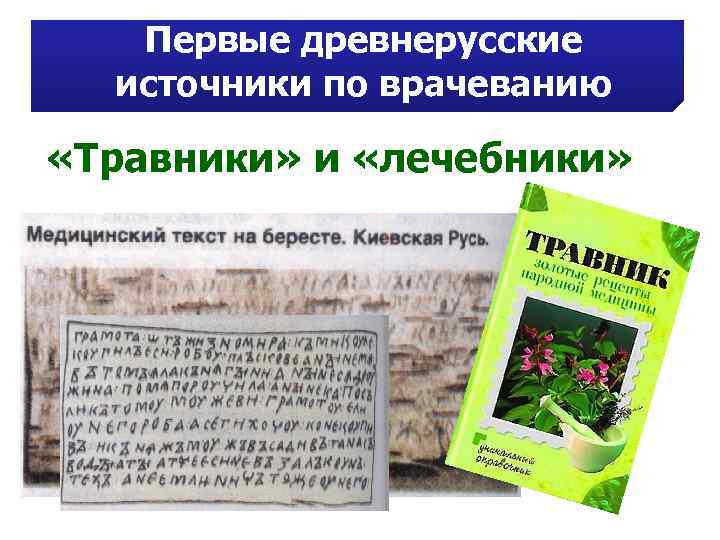 Первые древнерусские источники по врачеванию «Травники» и «лечебники» 