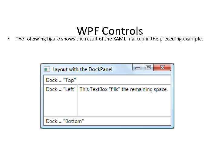  • WPF Controls The following figure shows the result of the XAML markup