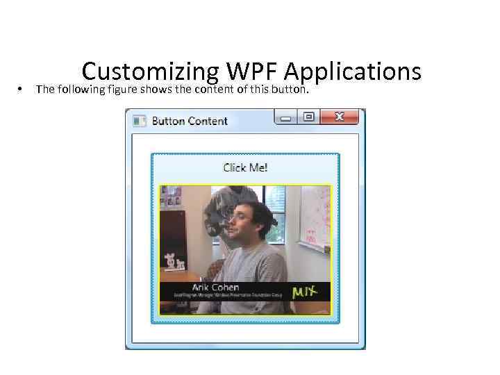  • Customizing WPF Applications The following figure shows the content of this button.