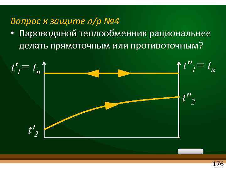 Вопрос к защите л/р № 4 • Пароводяной теплообменник рациональнее делать прямоточным или противоточным?