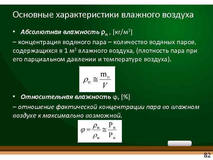 Параметр влажности воздуха