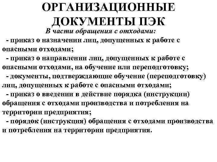 Производственные документы. Приказ о производственном экологическом контроле на предприятии. Документация производственного экологического контроля. Приказ ПЭК на предприятии. Приказ о назначении лиц допущенных к работе с отходами.